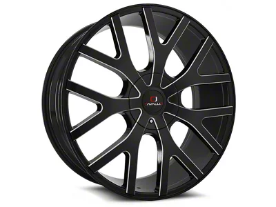 Cavallo CLV-15 Gloss Black and Milled Wheel; 18x8; 35mm Offset (05-09 Mustang)