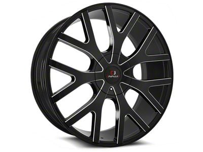 Cavallo CLV-15 Gloss Black and Milled Wheel; 18x8; 35mm Offset (24-25 Mustang)