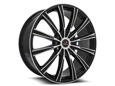 Cavallo CLV-23 Gloss Black and Machined Wheel; 18x8; 35mm Offset (99-04 Mustang GT, V6)