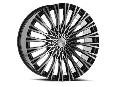 Cavallo CLV-40 Gloss Black and Machined Wheel; 18x8; 35mm Offset (99-04 Mustang GT, V6)