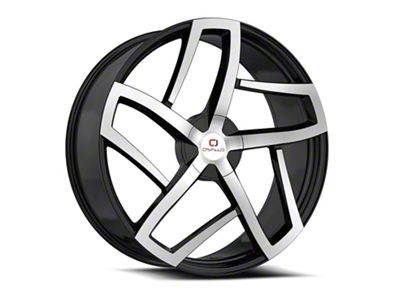 Cavallo CLV-50 Gloss Black and Machined Wheel; 18x8; 35mm Offset (99-04 Mustang GT, V6)