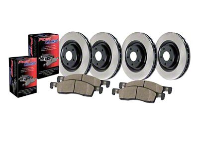 Preferred Axle Plain Brake Rotor and Pad Kit; Front and Rear (11-14 Mustang GT w/o Performance Pack)