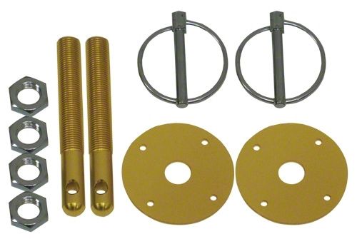 Camaro Aluminum Hood Pin Kit Gold Universal Some Adaptation May Be