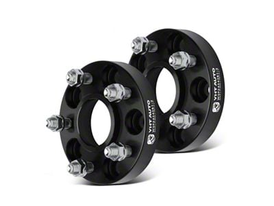 1-Inch 5-Lug Wheel Spacers; Black; Set of Two (08-23 Challenger)