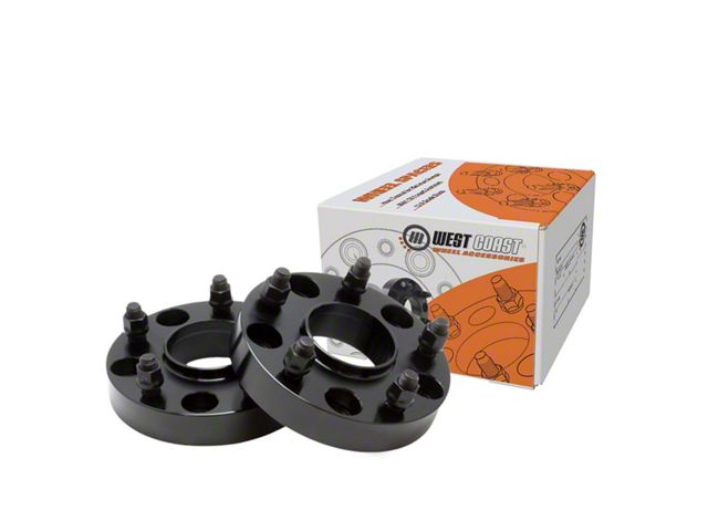 1.25-Inch Billet Wheel Spacers; Black (08-23 Challenger)