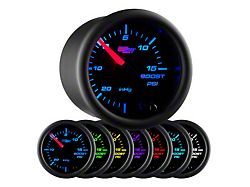 15 PSI Boost/Vacuum Gauge; Black 7 Color (Universal; Some Adaptation May Be Required)