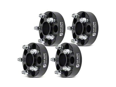 1.50-Inch 5-Lug Wheel Spacers; Black; Set of Four (08-23 Challenger)