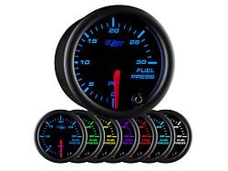 30 PSI Fuel Pressure Gauge; Black 7 Color (Universal; Some Adaptation May Be Required)