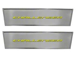 Brushed Door Badge Plate with Challenger Logo; Solid Synergy Green (08-14 Challenger)