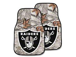 Carpet Front Floor Mats with Las Vegas Raiders Logo; Camo (Universal; Some Adaptation May Be Required)