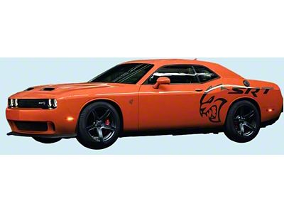 Cathead-SRT Side Decals; Matte Black (15-23 Challenger SRT Hellcat)