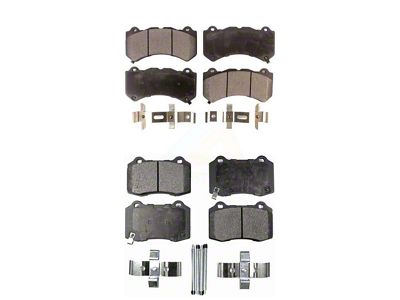 Ceramic Brake Pads; Front and Rear (15-23 Challenger R/T 392, R/T Scat Pack, SRT 392, SRT Hellcat, SRT Jailbreak, SRT Super Stock & T/A 392 w/ 6-Piston Front Calipers)