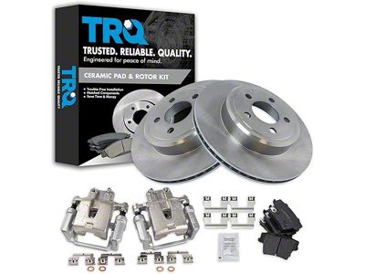 Ceramic Brake Rotor, Pad and Caliper Kit; Rear (09-16 V6 Challenger w/ Single Piston Calipers)