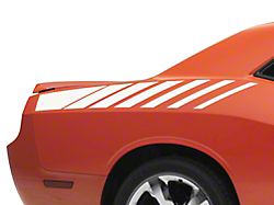 SEC10 Dashed Quarter Panel Graphics; White (08-23 Challenger)