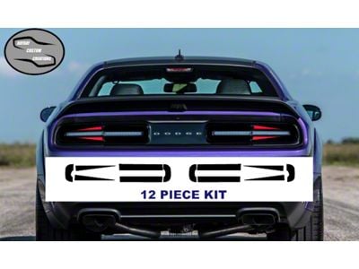 Design 11 Tail Light Decal; Gloss Black (15-23 Challenger)