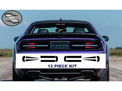 Design 12 Tail Light Decal; Gloss Black (15-23 Challenger)