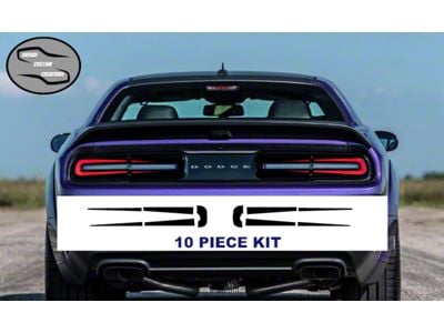 Design 13 Tail Light Decal; Gloss Black (15-23 Challenger)