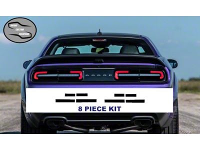 Design 8 Tail Light Decal; Gloss Black (15-23 Challenger)