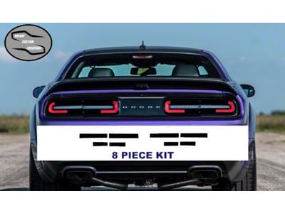 Design 9 Tail Light Decal; Gloss Black (15-23 Challenger)