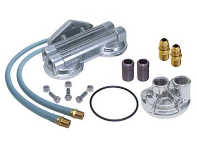 Dual Remote Oil Filter Relocation Kit; 22mm x 1.50 Threads (09-21 3.5L, 5.7L HEMI Challenger, Excluding Scat Pack)