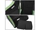 Fabric Racing Bucket Seats with Seat Sliders; Black/Green (Universal; Some Adaptation May Be Required)