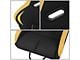 Fabric Racing Bucket Seats with Seat Sliders; Black/Yellow (Universal; Some Adaptation May Be Required)