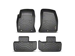 Front and Rear Floor Liners; Black (17-19 AWD Challenger)