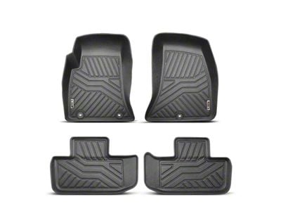 Front and Rear Floor Liners; Black (17-19 AWD Challenger)