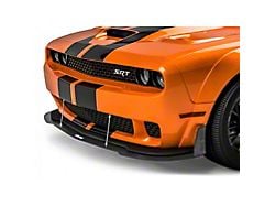 VZW Front Bumper Lip Splitter; Gloss Carbon Fiber Vinyl (18-23 Challenger Widebody)