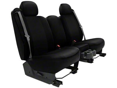 Genuine Neoprene Custom 1st Row Bucket Seat Covers; Black/Black (08-10 Challenger)