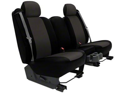 Genuine Neoprene Custom 1st Row Bucket Seat Covers; Charcoal/Black (11-23 Challenger)