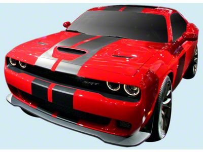 Hellcat Center Stripes; Silver (15-18 Challenger SRT Hellcat)