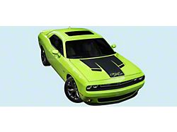 Hood Decal with R/T Logo; Matte Black (15-19 Challenger R/T)