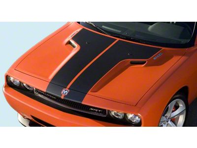 Hood and Header Stripes; Carbon Fiber (08-14 Challenger SRT8)