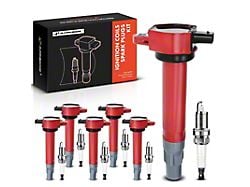 Ignition Coil Set with Iridium Spark Plugs; Red (08-10 3.5L Challenger)