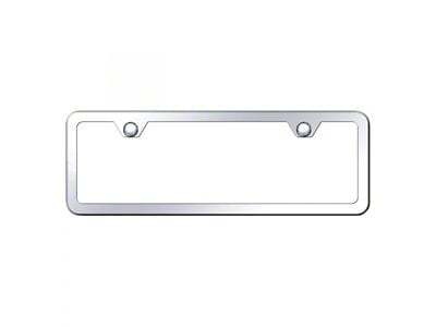 2-Hole Mini Frame License Plate Frame; Black Powder-Coated Stainless (Universal; Some Adaptation May Be Required)
