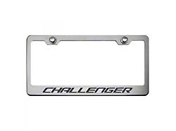 License Plate Frame with CHALLENGER Lettering; Brushed Black (Universal; Some Adaptation May Be Required)