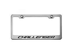 License Plate Frame with CHALLENGER Lettering; Solid Black (Universal; Some Adaptation May Be Required)