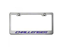 License Plate Frame with CHALLENGER Lettering; Dark Blue Solid (Universal; Some Adaptation May Be Required)