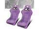 Microfiber Suede Medium Racing Bucket Seats with Seat Sliders; Purple (Universal; Some Adaptation May Be Required)