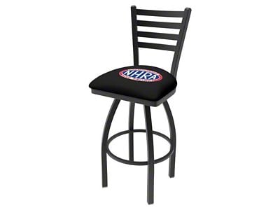 NHRA Drag Racing 25-Inch Swivel Counter Stool; Black Wrinkle