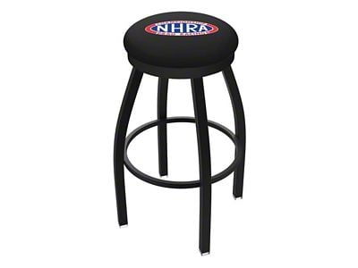 NHRA Drag Racing 25-Inch Swivel Counter Stool; Black Wrinkle