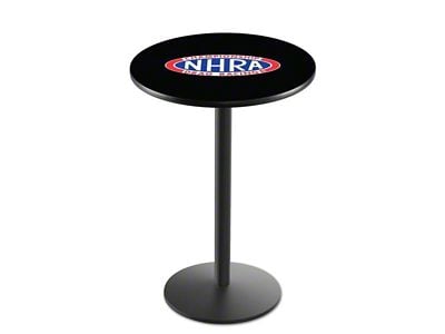 NHRA Drag Racing Pub Table; 36-Inch with 28-Inch Diameter Top; Black Wrinkle