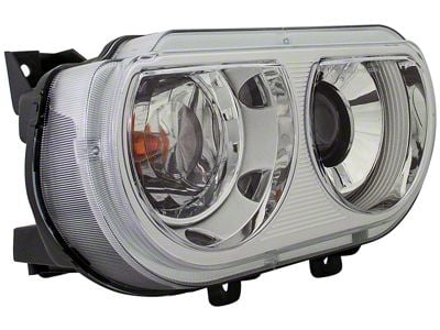 OE Style Headlight; Black Housing; Clear Lens; Driver Side (08-10 Challenger w/ Factory HID Headlights)