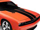 SEC10 Rally Hood Stripe; Gloss Black (08-14 Challenger)