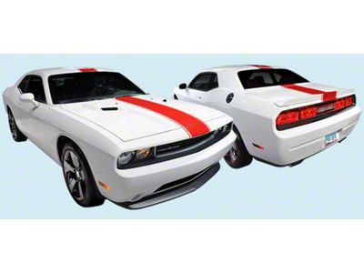 Rallye Redline Over Roof Stripes; Red (08-14 Challenger)