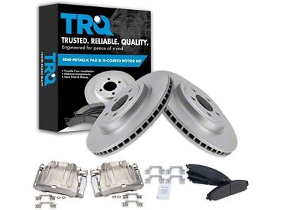 Semi-Metallic Brake Rotor, Pad and Caliper Kit; Front (09-11 Challenger w/ 13.60-Inch Rotors & Dual Piston Calipers)