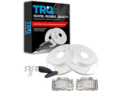 Semi-Metallic Performance Brake Rotor, Pad, and Caliper Kit; Front (09-11 Challenger w/ 13.60-Inch Rotors & Dual Piston Calipers)