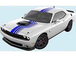 Shakedown Shaker Style Top Stripes; Blue (15-23 Challenger w/ Shaker Hood)