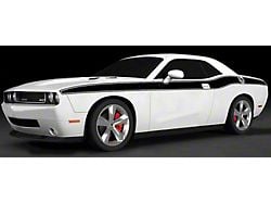 Solid CUDA Style Side Stripes; Matte Black (15-18 Challenger)